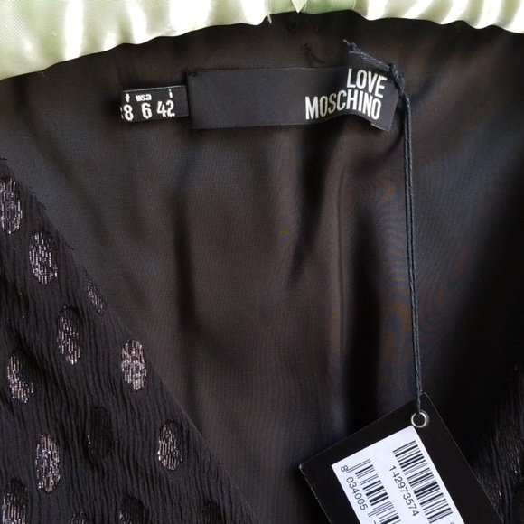 Love Moschino Lurex V-neck Sleeveless Top Black Size 6 - Picture 5 of 8